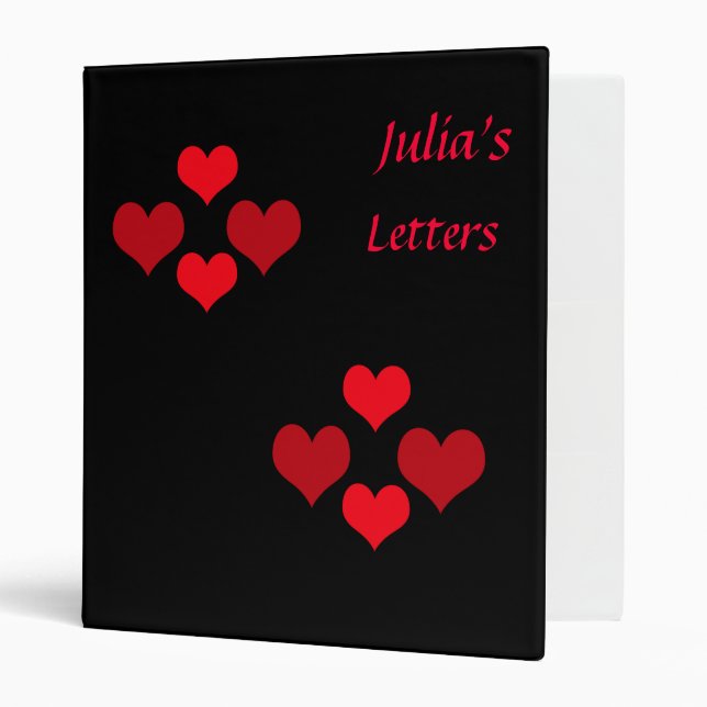 Red Hearts Avery Classeur (Devant/intérieur)