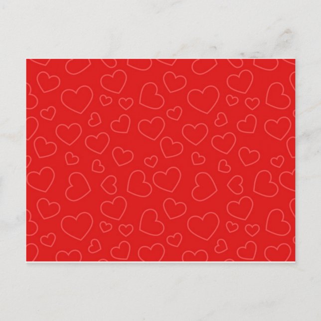 Red Hearts Background Postcard (Front)