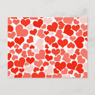Red Hearts Background Postcard