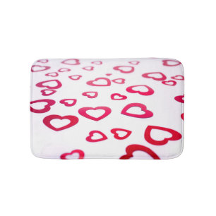 Red hearts bath mat