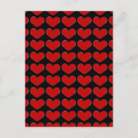 Red Hearts Black Background Love Wedding Postage