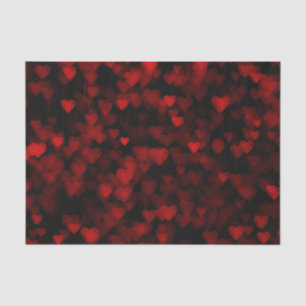 Red Hearts Blurry Vision Dark Black Romantic Love Tissue Paper