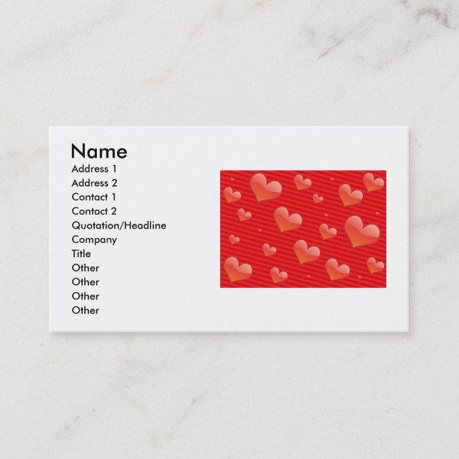 Red Hearts Business Card (Front)