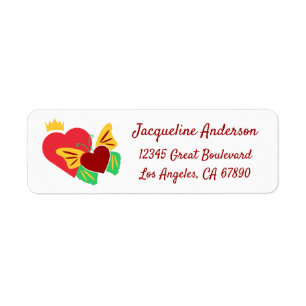 Red Hearts, Butterflies Elegant
