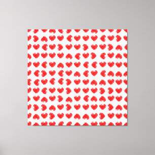 Red hearts canvas print
