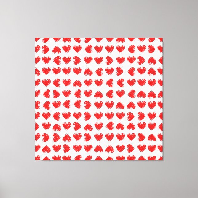 Red hearts canvas print (Front)