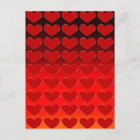 Red Hearts Charming Pop Art Love Carte postale
