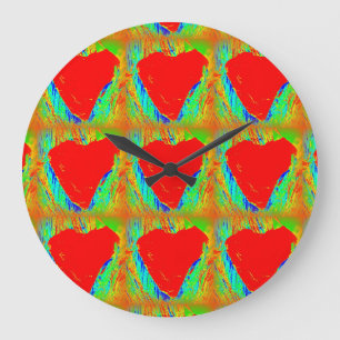 red hearts clock