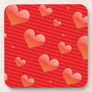 Red Hearts Cork Coasters
