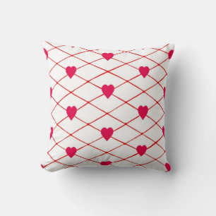 Red Hearts Croix Motif Coussins de courtepointe