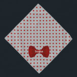 Red Hearts Cute Bow Tie Personalized Grey Pet Bandana<br><div class="desc">Red hearts sprinkled over a grey canvas, finished with a cute matching bow tie, and personalized with your pet's name. Fill in the template to add your pet's name, or remove the name option altogether; whichever you prefer. Background colour can be changed, using the edit menu. Text style, size, and...</div>