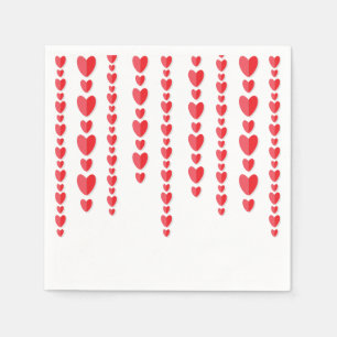 Red Hearts Cute Valentine's Napkin