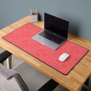 Red Hearts Desk Mat
