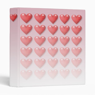 Red Hearts Fading Pink Binder