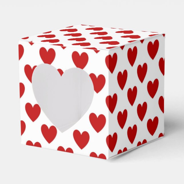 Red Hearts Favor Box (Front Side)