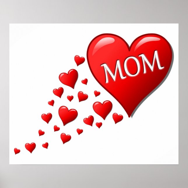 RED HEARTS FOR MOM POSTER (Front)