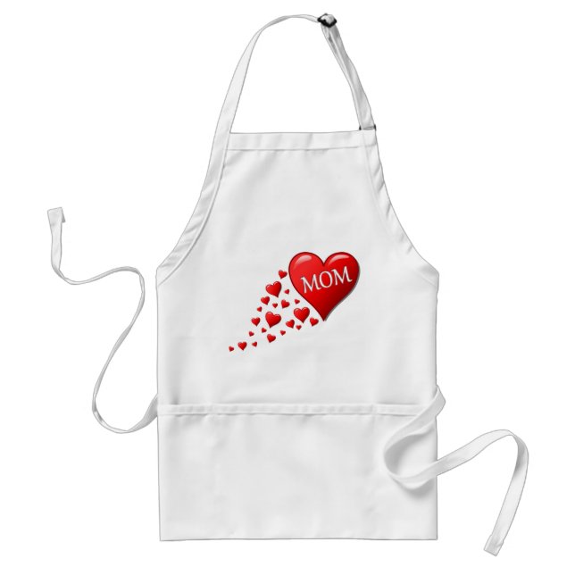 RED HEARTS FOR MOM STANDARD APRON (Front)