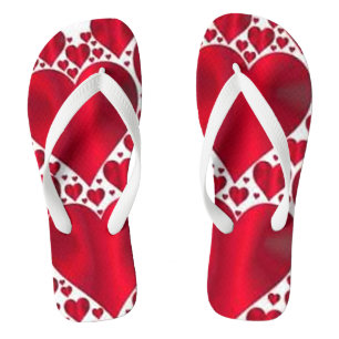 RED HEARTS FOR VALENTINE'S DAY FLIP FLOPS