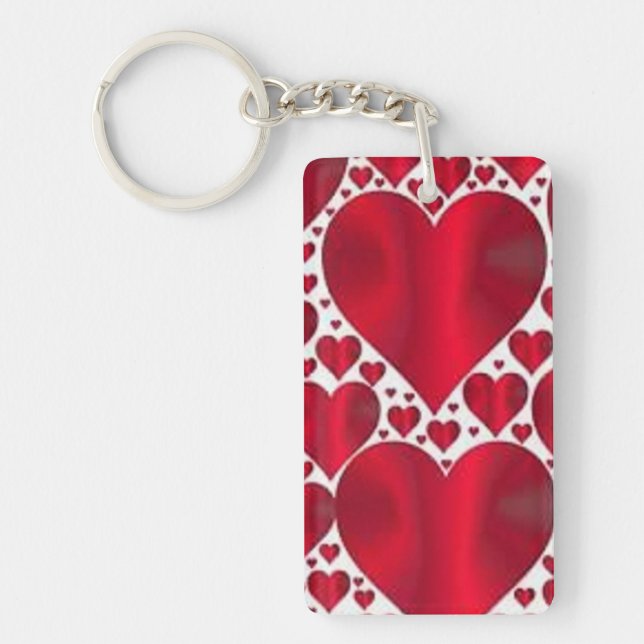RED HEARTS FOR VALENTINE'S DAY KEYCHAIN (Front)