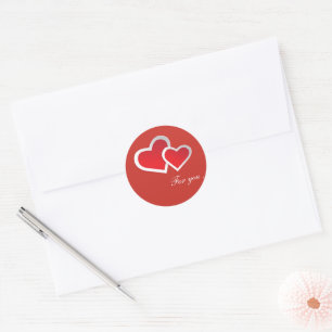 Red Hearts For you ... Personalize Classic Round Sticker