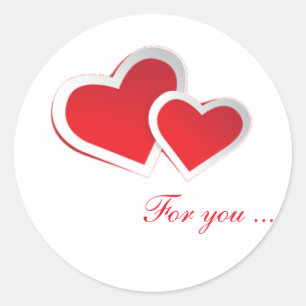 Red Hearts For you ... Personalize Classic Round Sticker