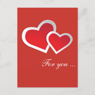 Red Hearts For you ... Personalize Postcard