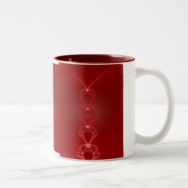 Red Hearts Fractal Mug (Right)