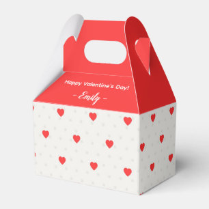 Red Hearts Gable Box - Valentine's Day Favour Box