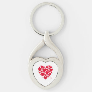 Red hearts, gift keychain