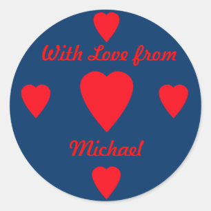 Red Hearts Gift Sticker