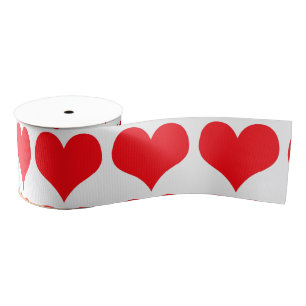 Red Hearts Grosgrain Ribbon