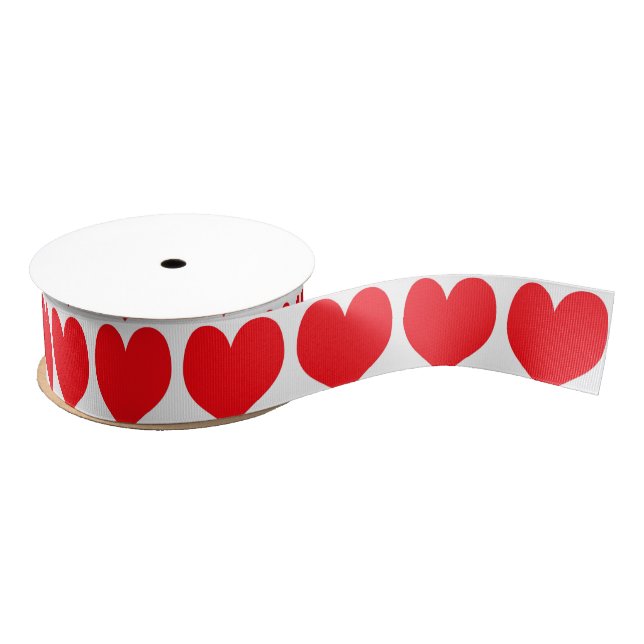 Red Hearts Grosgrain Ribbon (Spool)