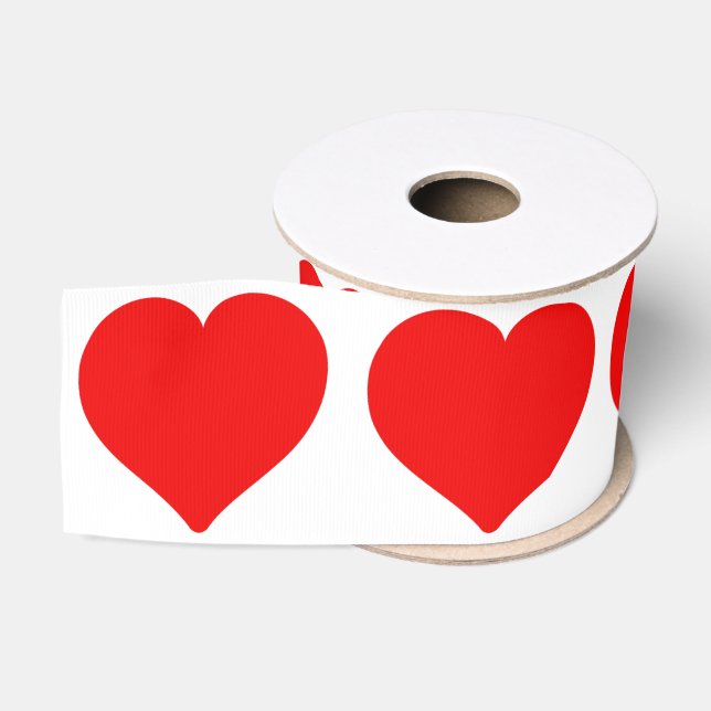 Red hearts grosgrain ribbon (Spool)