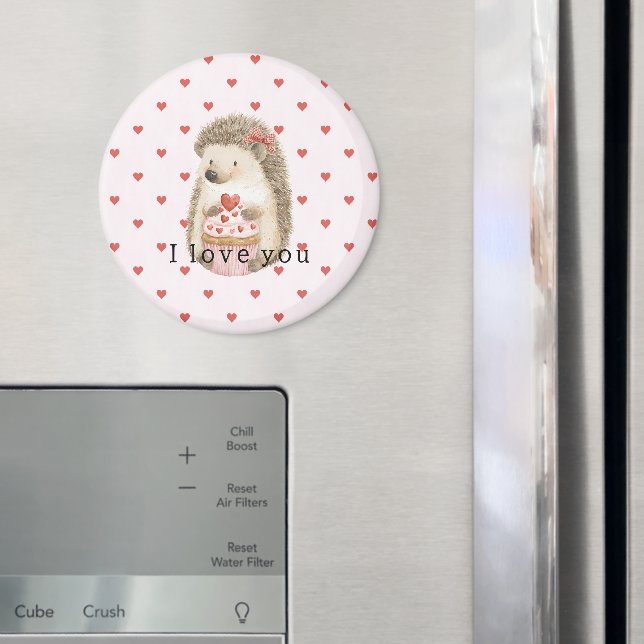 Red Hearts Hedgehog Love Magnet (In Situ (Fridge))