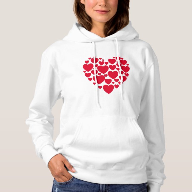 Red hearts, hoodie (Front)