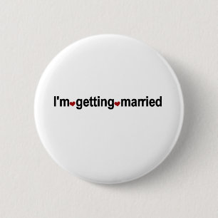 Red Hearts I'm Getting Married 2 Inch Round Button