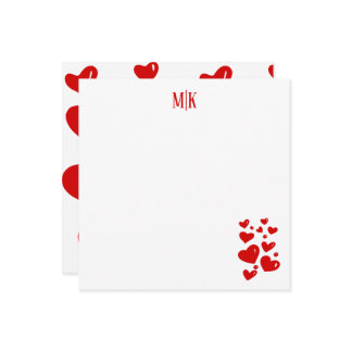 Red Hearts Initials Card