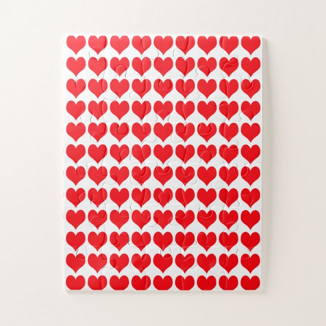Red Hearts Jigsaw Puzzle (Vertical)