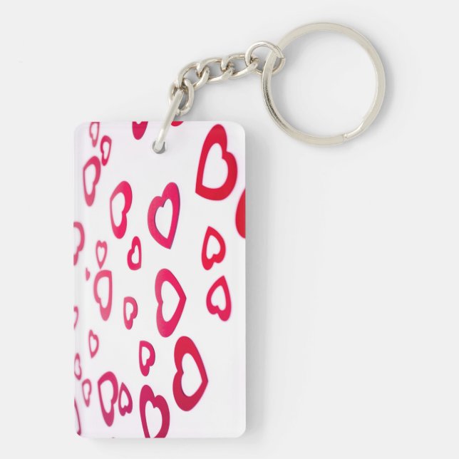 Red hearts keychain (Back)