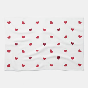 Red Hearts Kitchen Towel