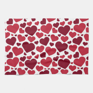 Red Hearts Kitchen Towel