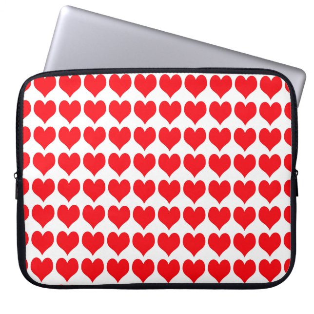 Red Hearts Laptop Sleeve (Front)