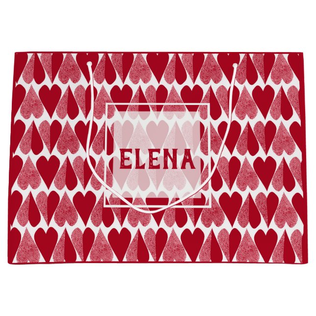 Red hearts large gift bag (Front)