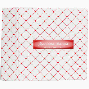 Red Hearts & Lines Binder