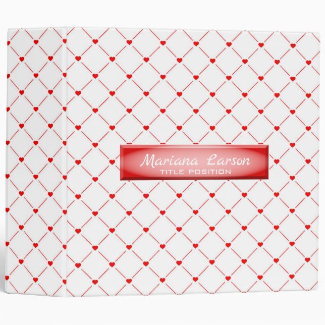 Red Hearts & Lines Binder (Front/Spine)