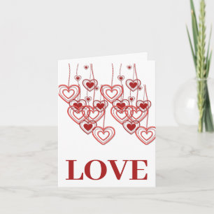 Red Hearts Love Valentine's Day Photo Note Card