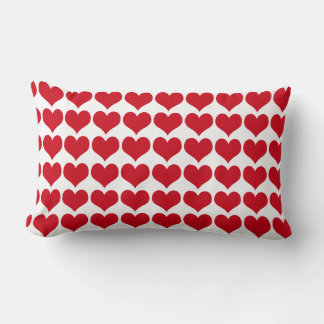 Red Hearts Lumbar Pillow