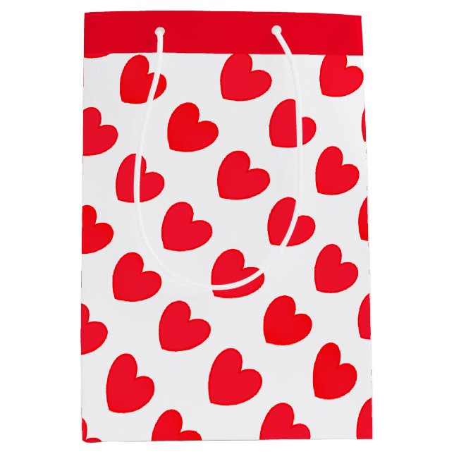 Red Hearts Medium Gift Bag (Front)