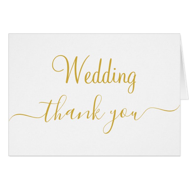 Red Hearts Monogram Gold White Wedding Thank You (Front Horizontal)