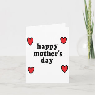 Red hearts mother's day card